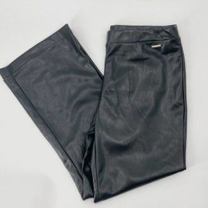 Marc New York Black Faux Leather Straight Leg Pants